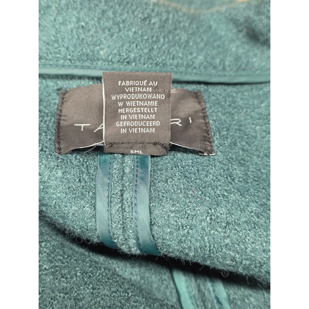 Tahari Jacket Women Medium Green Excellent Wool Blend Asymmetric Moto Zip Front - Picture 6 of 11
